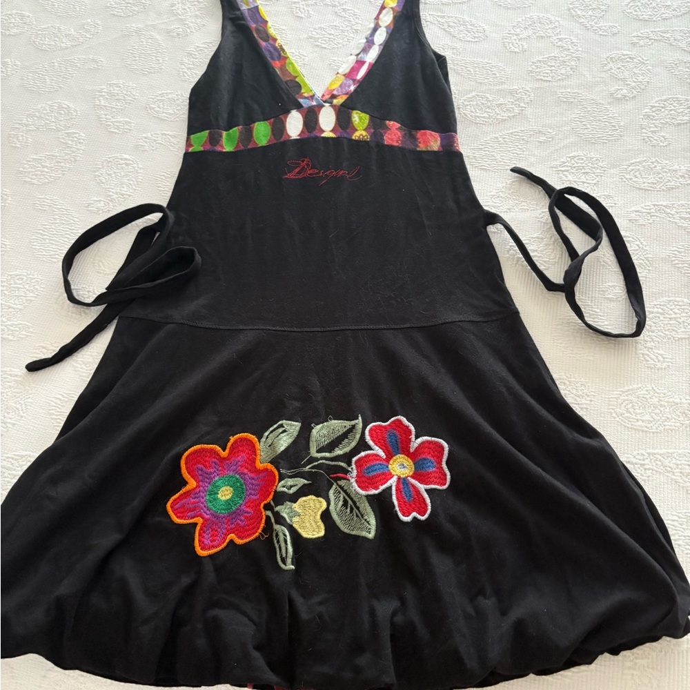 Desigual Black and Pink Embellished Sundress